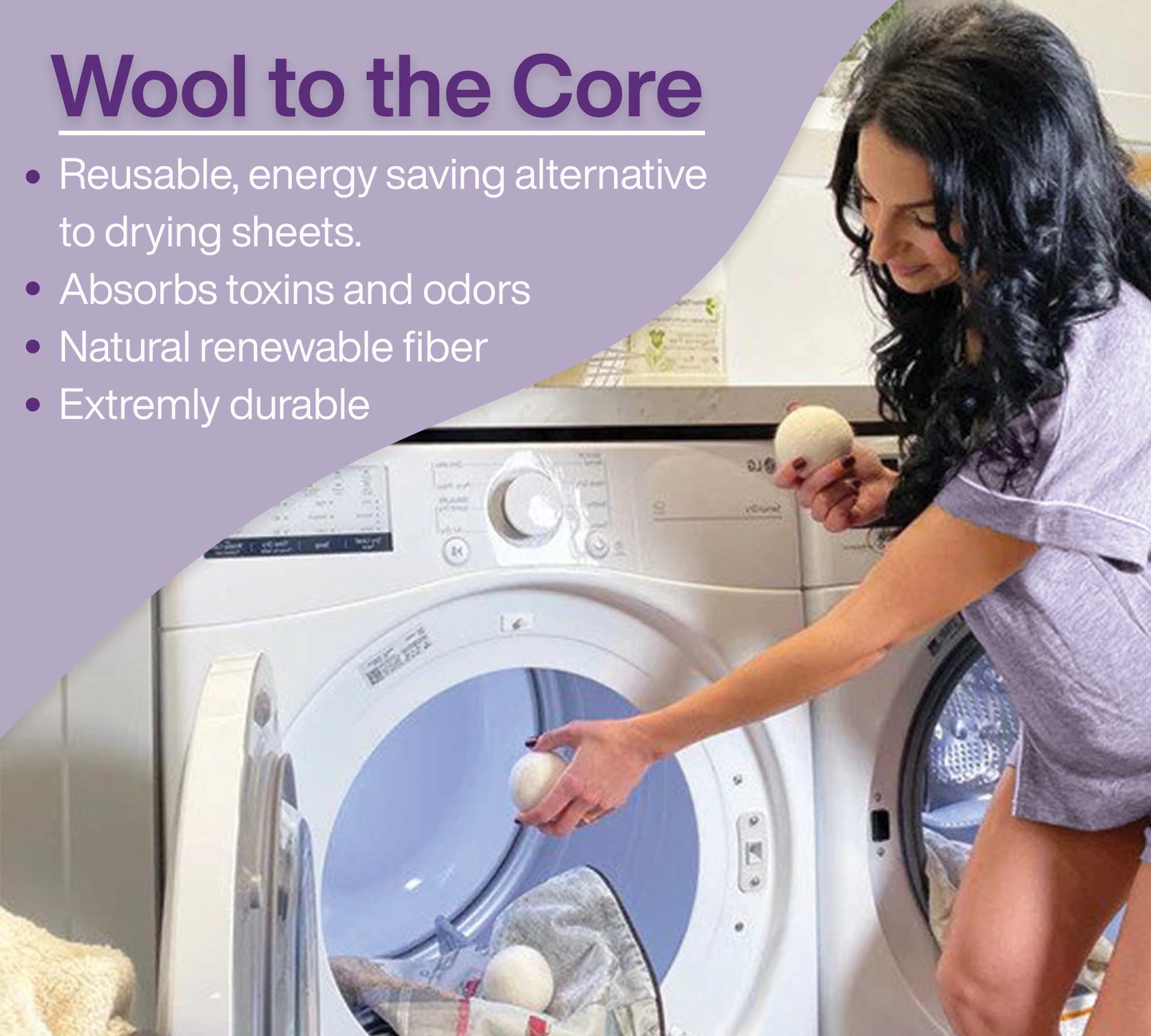 Pursonic – wholesale Dryer balls – Wool Dryer Balls Bundle, Includes Lavender & Peppermint Oils3