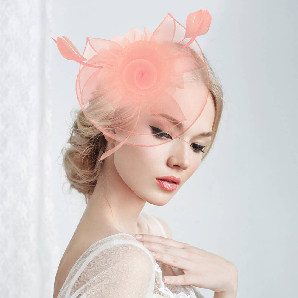 Sensibling Corp. - Vendita all'ingrosso Fascinator - Donna - Fascinator / Cerchietto con Fiore, Piuma e Rete19