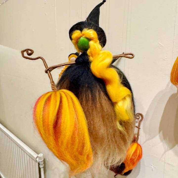 Elf Kendal Hippies - Wholesale Ornament - felted witch green skin edition handmade by Lito here in UK5