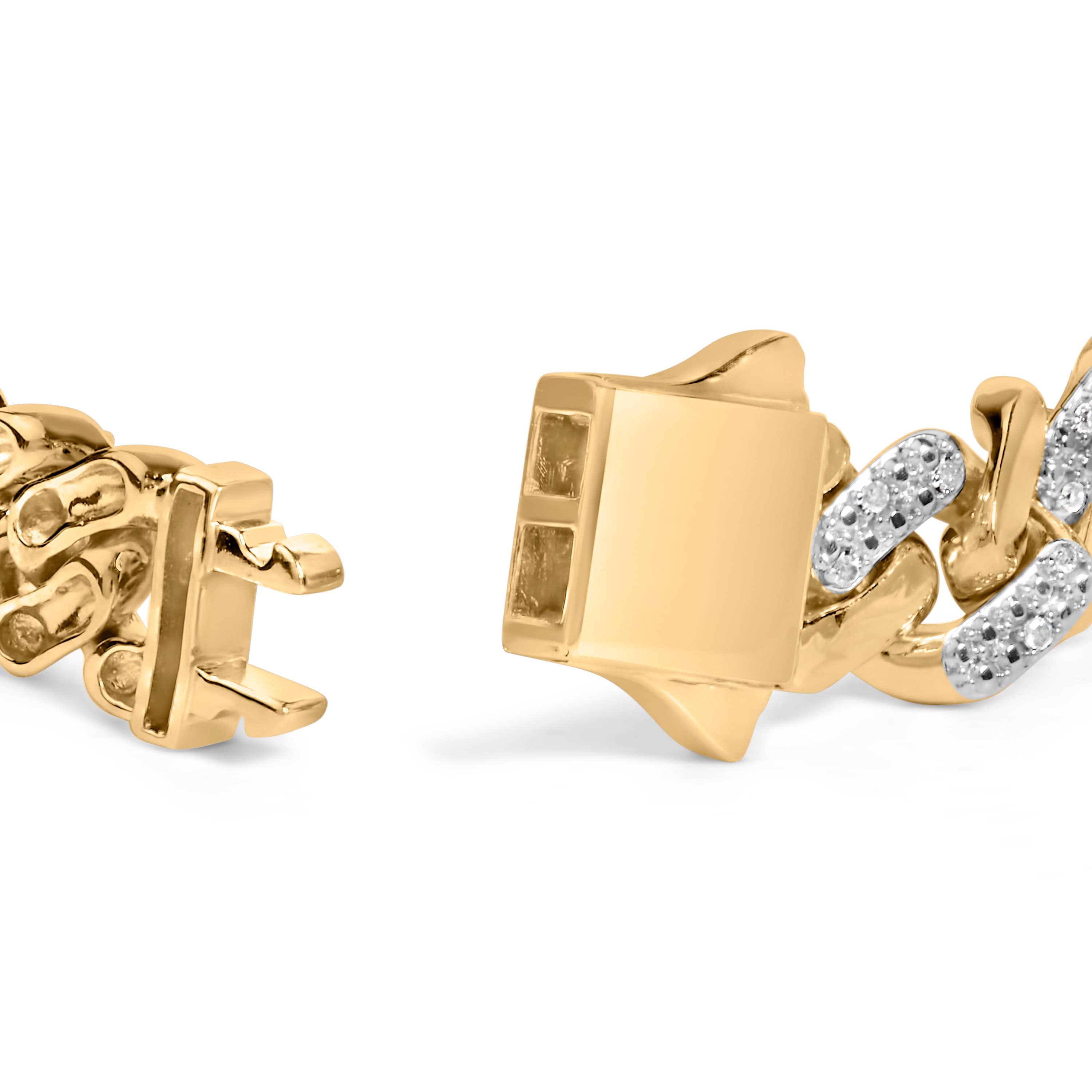 Infinite Jewels – wholesale Link & chain bracelet – Sterling Silver 1/2 Carat Diamond Cuban Curb Chain Bracelet1