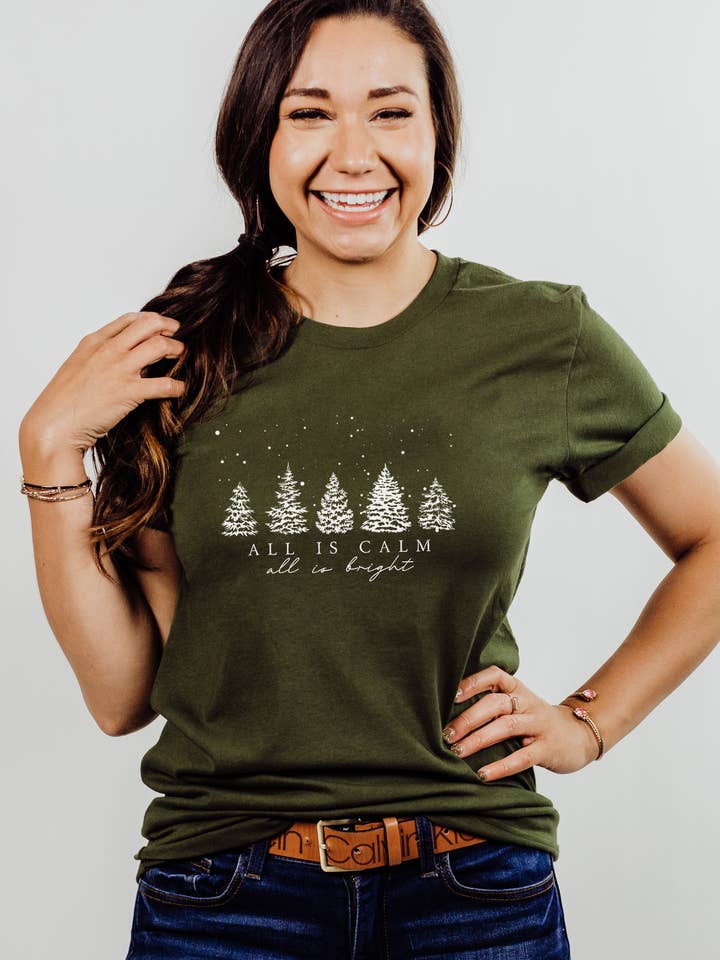 Scripted Pearl - Wholesale T-Shirt (Graphic) - Women's - Christian Tshirts, Christmas T Shirts, Silent Night4