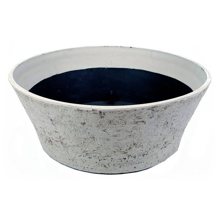 Fiber Resin Round Planter with Textured Finish - 20" x 8" H for wholesale by Will's Company