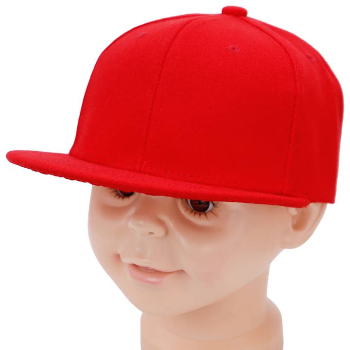 Cap Zone - Wholesale Baseball Cap - Kids - Kids Solid Twill Snap Back Flat Bill Cap24