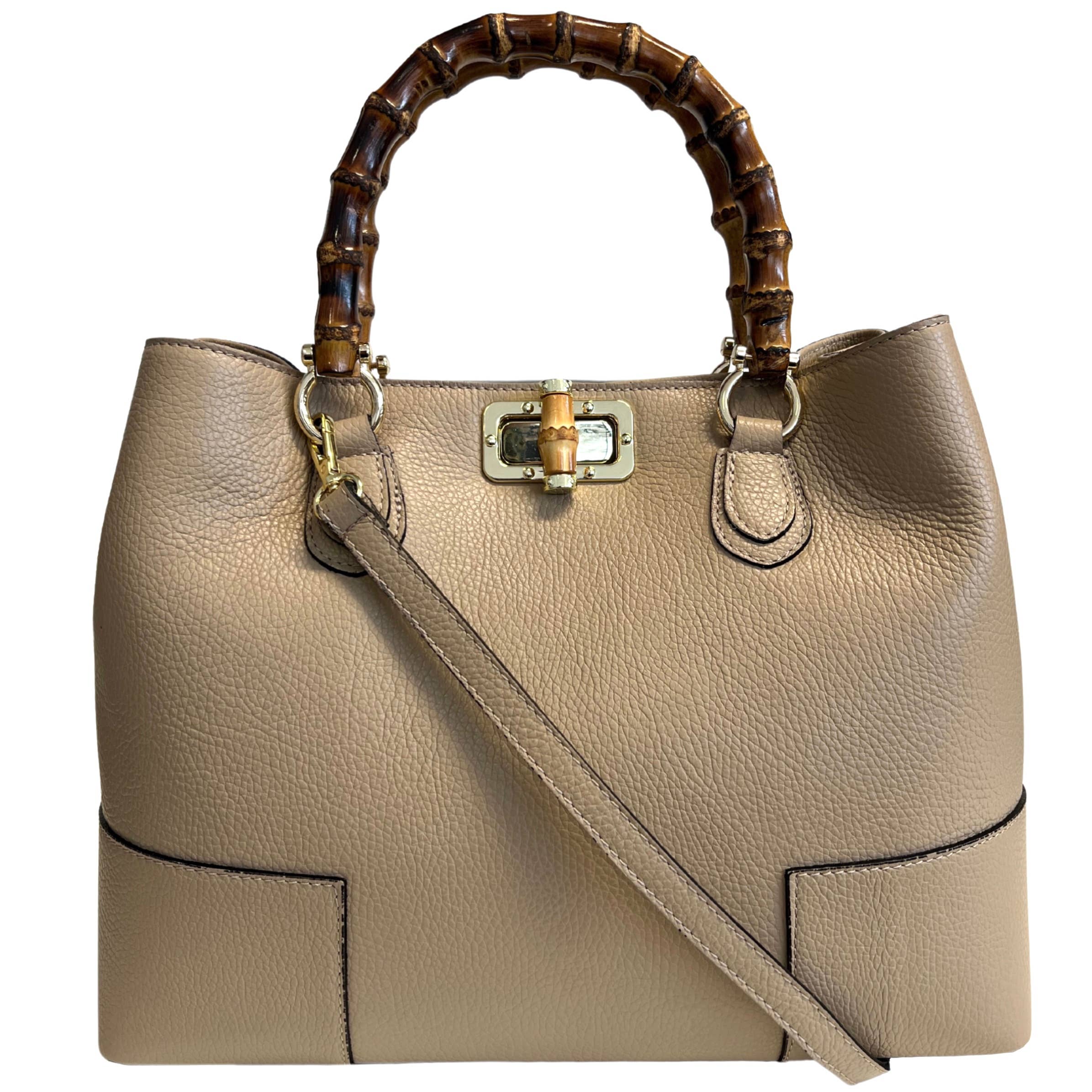 MODARNO – Mala com alça superior – Mulher por atacado – Bolsa feminina MODARNO em couro legítimo com alças de bambu11