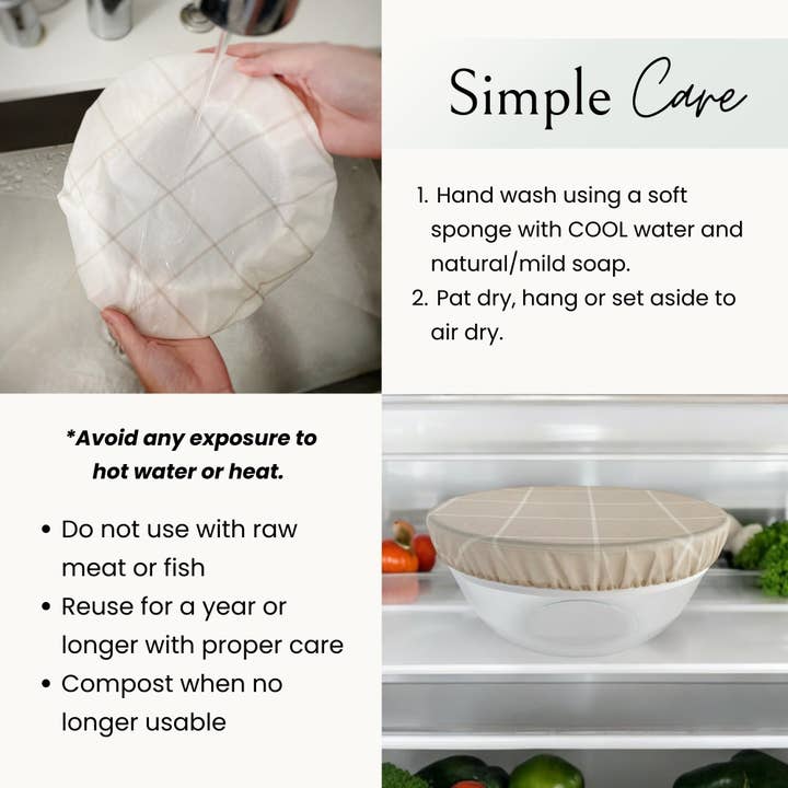 Nectar & Nest – wholesale Livsmedelsförvaring omslag/väska – Återanvändbara bivaxskålsöverdrag för brödjäsning7