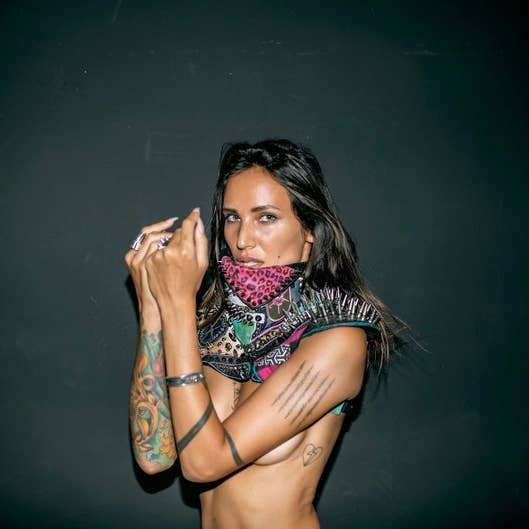 JUNGLE TRIBE - Wholesale Blouse - Women's - Total Chaos Spiked Leather CropTop2