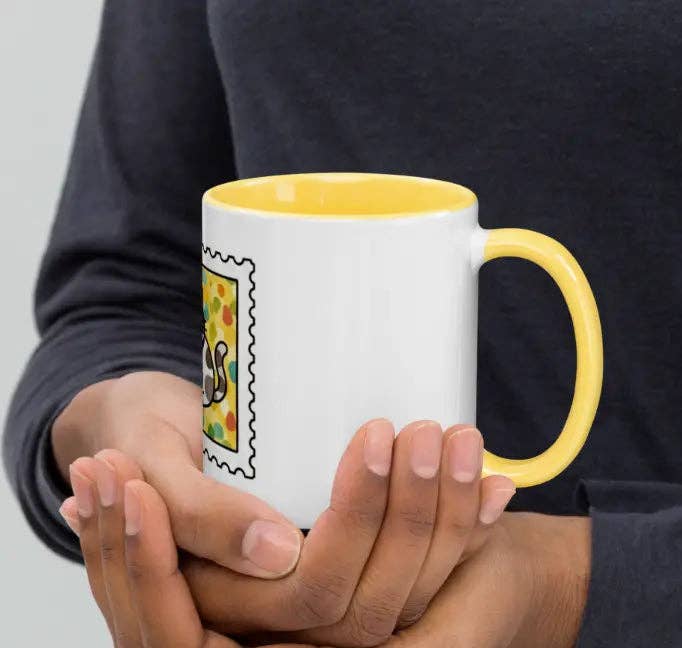 EME regalos – wholesale Kaffekoppar – Kattungekopp med gul insida1