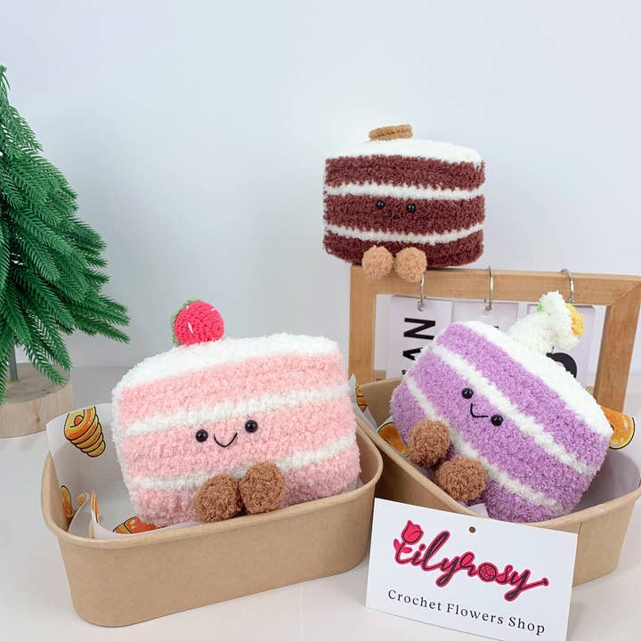 Collezione di peluche ispirati a Jellycat all'uncinetto, Dessert e Pane per la vendita all'ingrosso da parte di Lilyrosy(Duty free)
