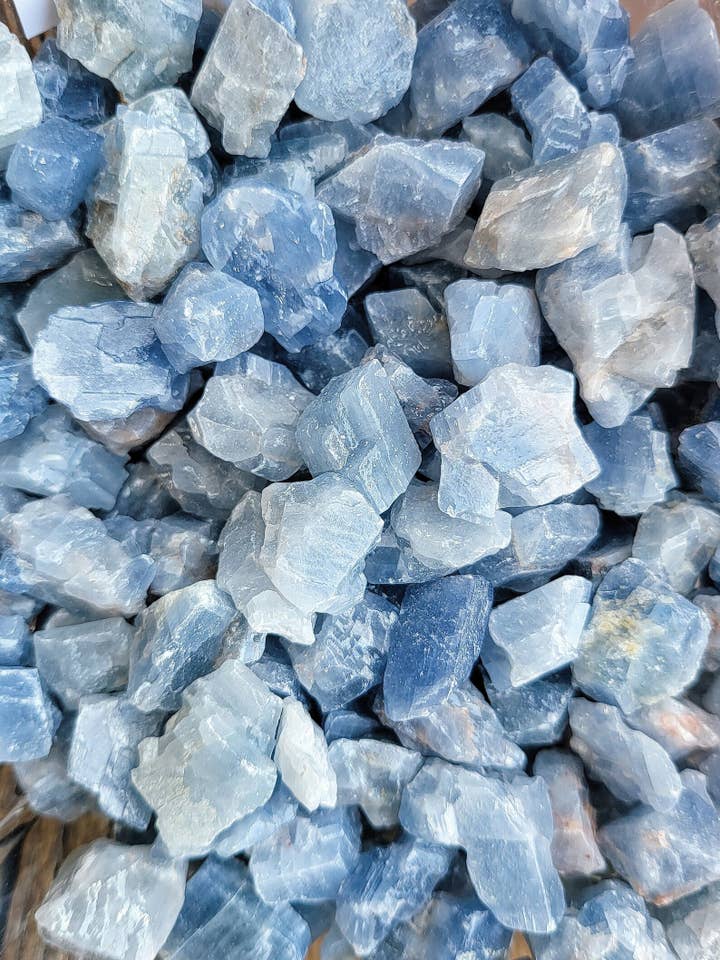 Rough Raw Blue Calcite Chunk -250 grams bulk for wholesale by Celestial Avenue