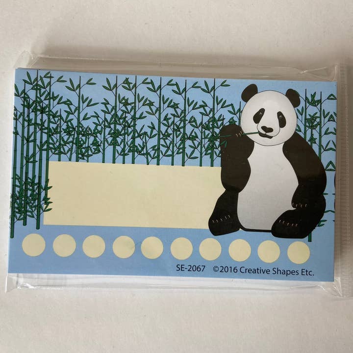 Creative Shapes Etc. - Venta al por mayor Conjunto de papelería y tarjetas - Tarjetas perforadas de incentivos - Panda