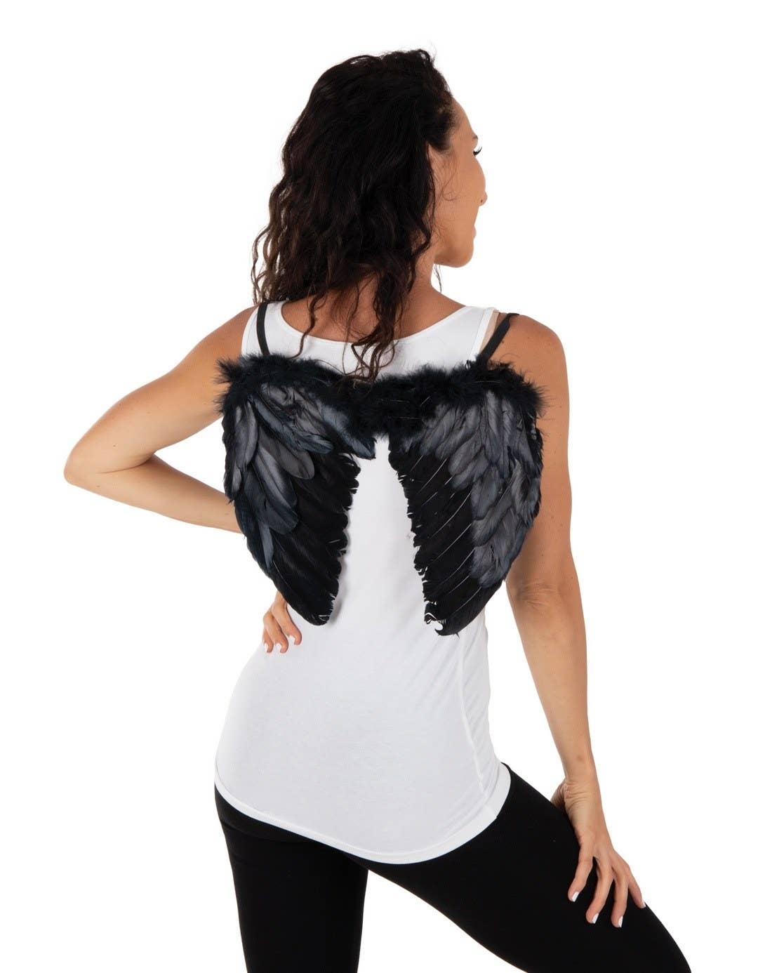 P'tit Clown - Wholesale Costume - Women's - Feather Angel Wings - 40 X 32 cm - Black2