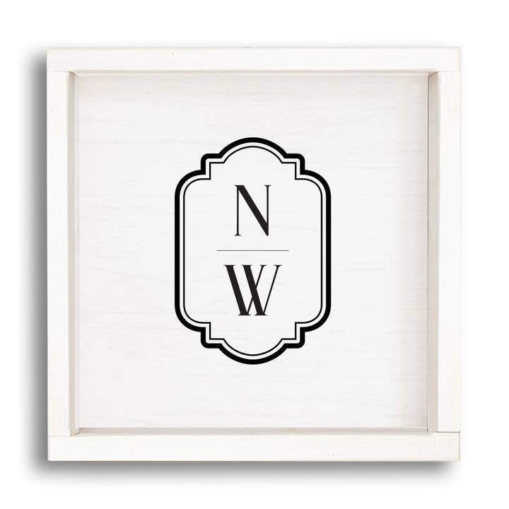 Initials Vertical Personalized Wall Art 24" x 24" for wholesale by Rustic Marlin Personalized Home Decor