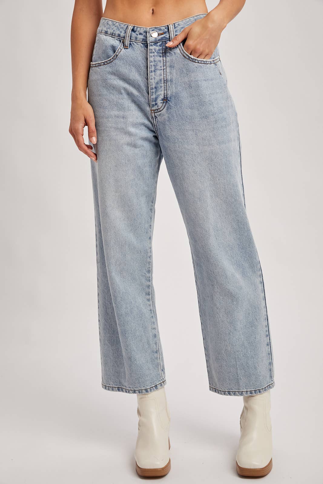 Bluivy - Wholesale Jeans - Women's - DENIM MID-RISE WIDE LEG CROPPED JEANS8