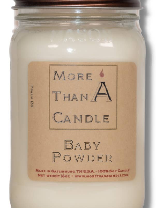 Baby Powder - 16 oz Mason Jar for wholesale by More Than Candle