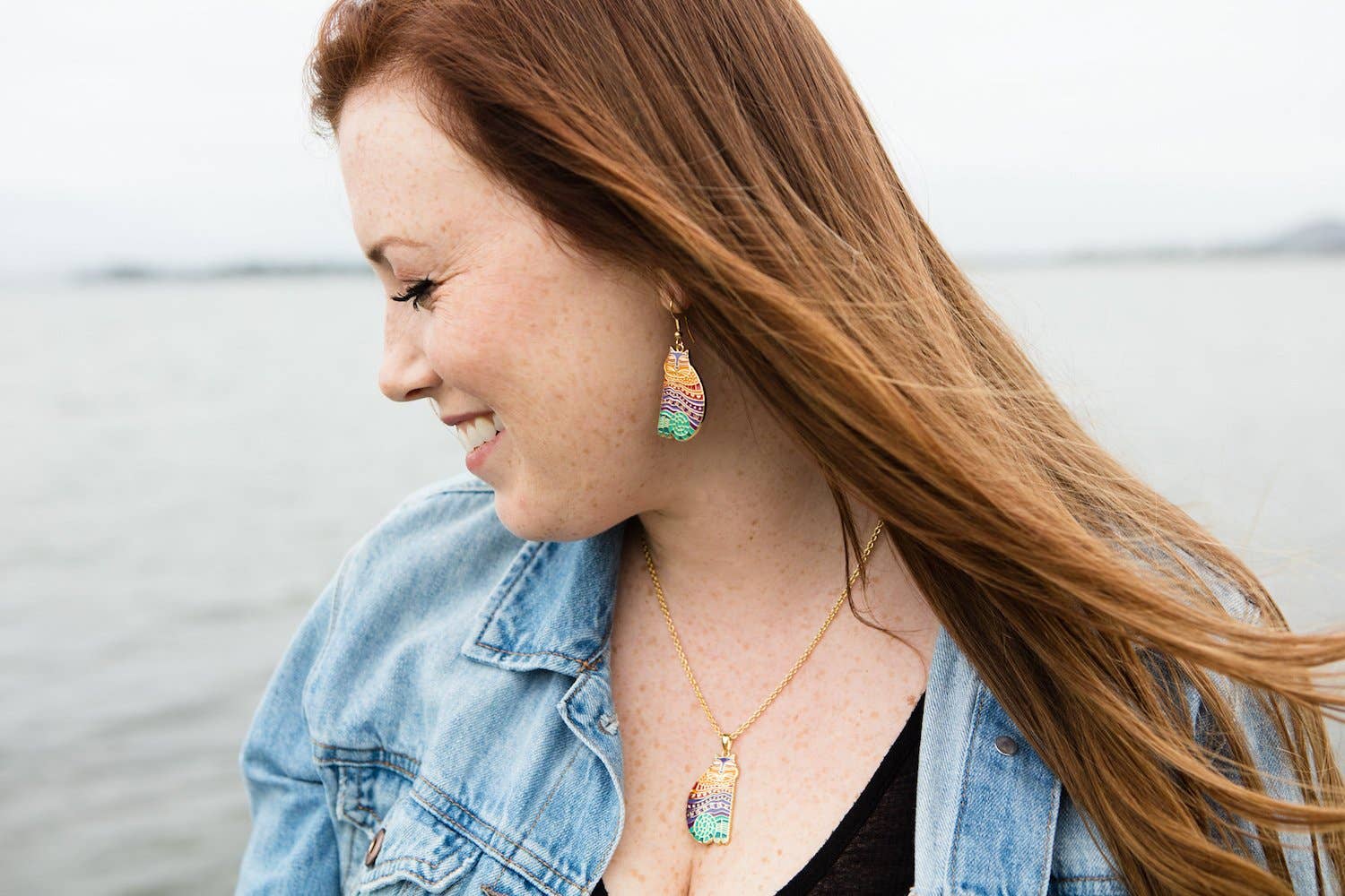 Laurel Burch Studios - Wholesale Dangle Earrings - Rainbow Cat Earrings1