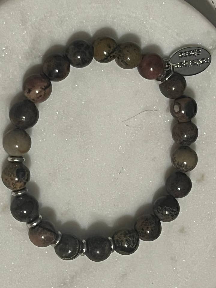 Bracelet empilable Flower Jasper pour la vente par Inspiration Beads