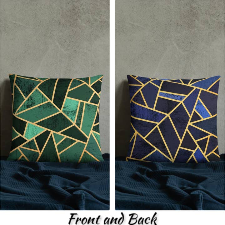 Green Blue Geometric Cushion for wholesale by Cushion Covers Store