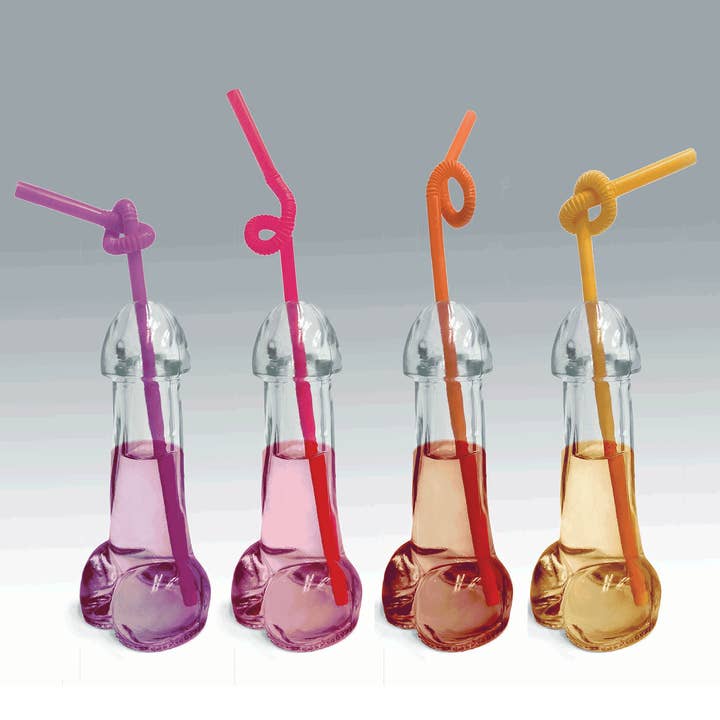 Little Genie Productions - Wholesale Shot glass - Glitterati Penis 6oz Drinking Glass- Pack of 41