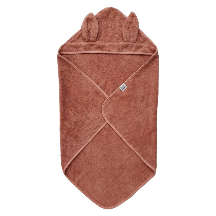 Organic Hooded Baby Towel Rabbit Misty Rose for wholesale by Summerville organic