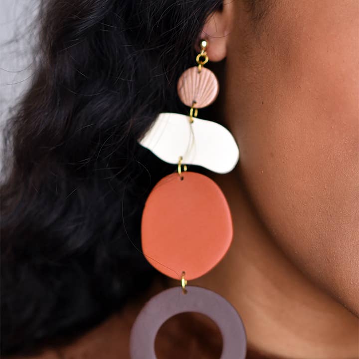 Color Drop Clay Earrings for wholesale by ShopConsciously
