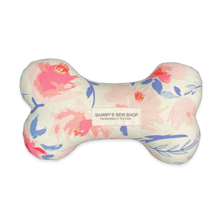 Giocattolo cigolante con osso di cane floreale prato per la vendita all'ingrosso da parte di Cuddl