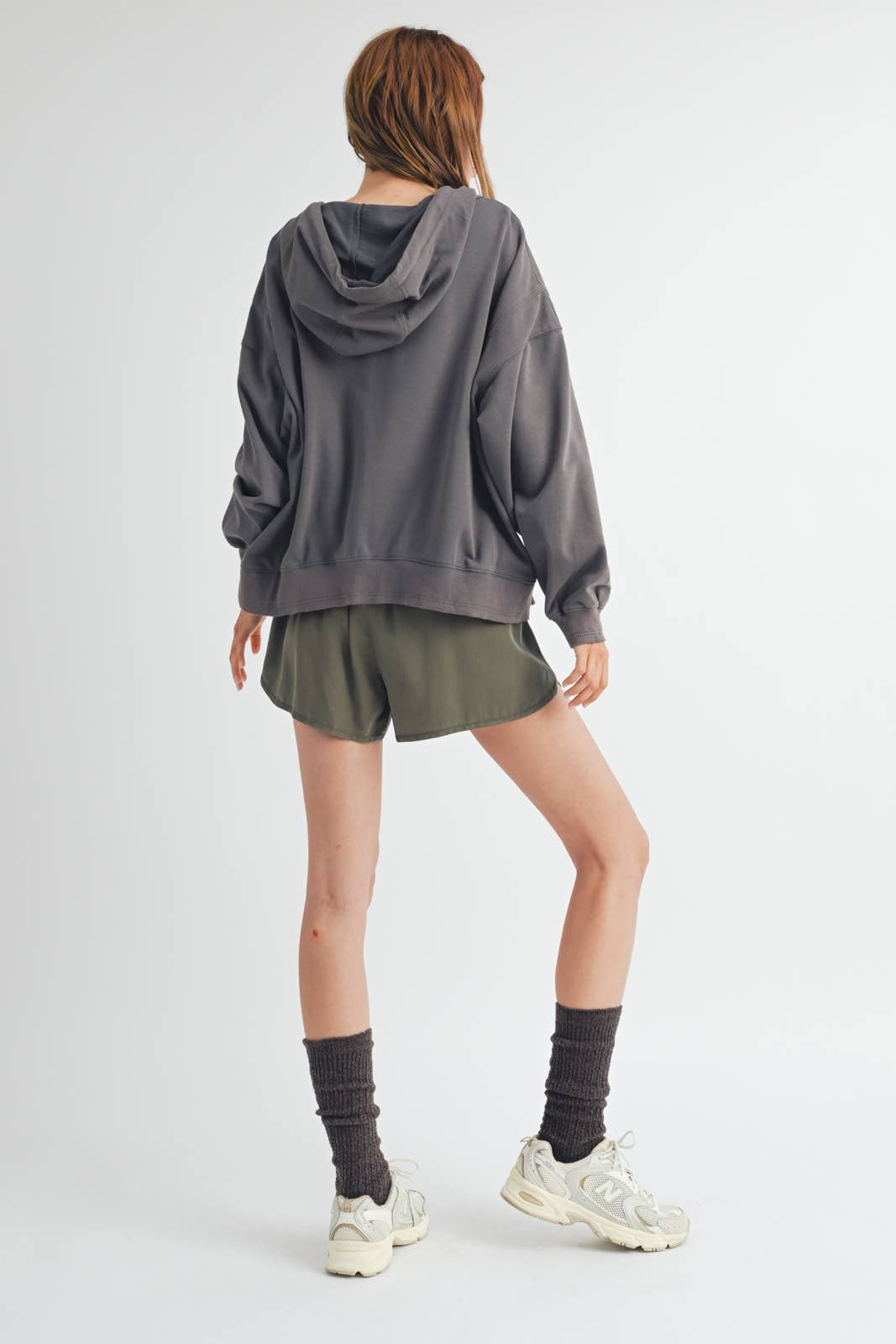 Wishlist Apparel - Vendita all'ingrosso Felpa con cappuccio - Donna - PULLOVER CON CAPPUCCIO CON MEZZA ZIP/WL24-92137