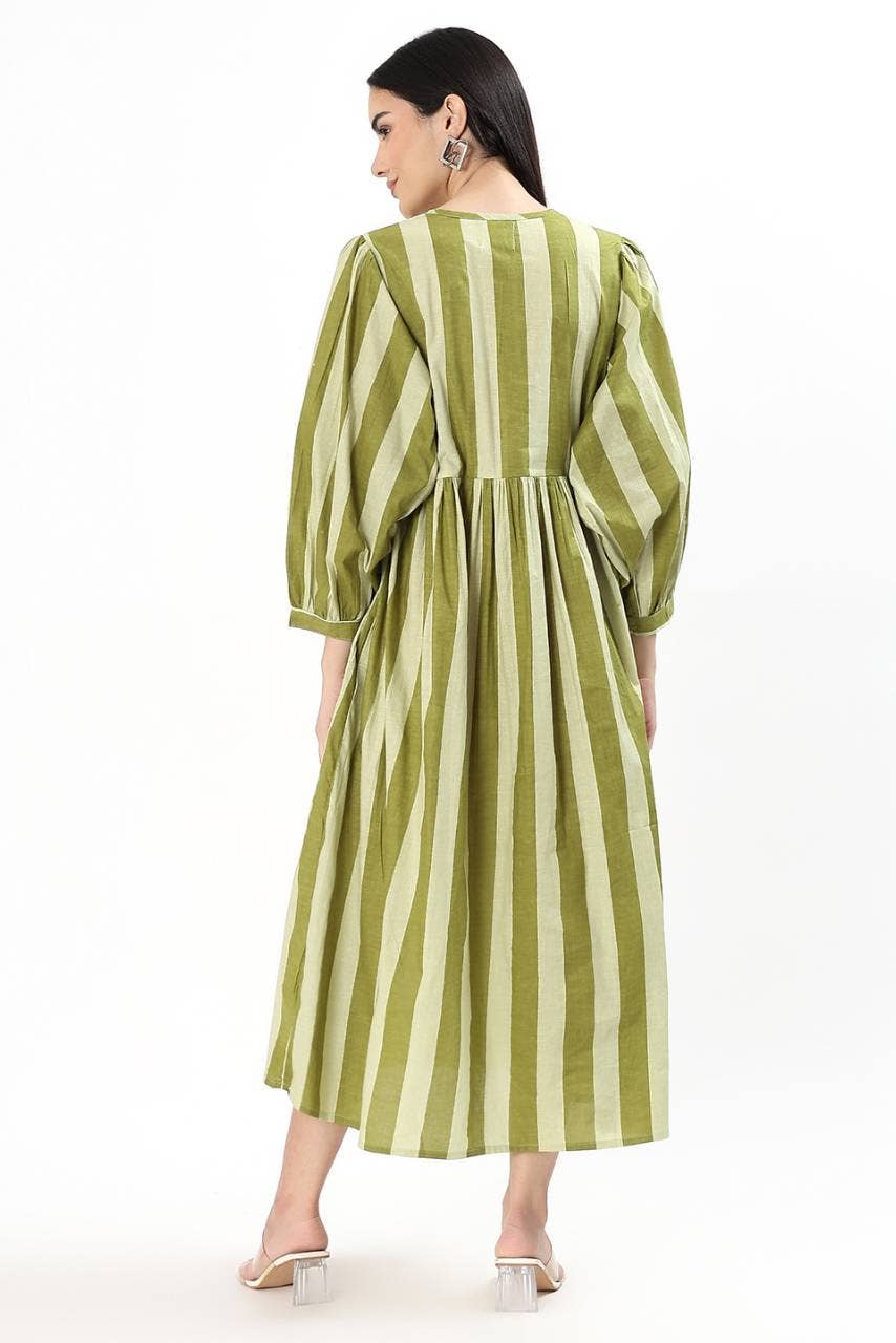 Hi Handmade - Wholesale Dress - Women's - Dia Midi Dress - Olive Ribbon3