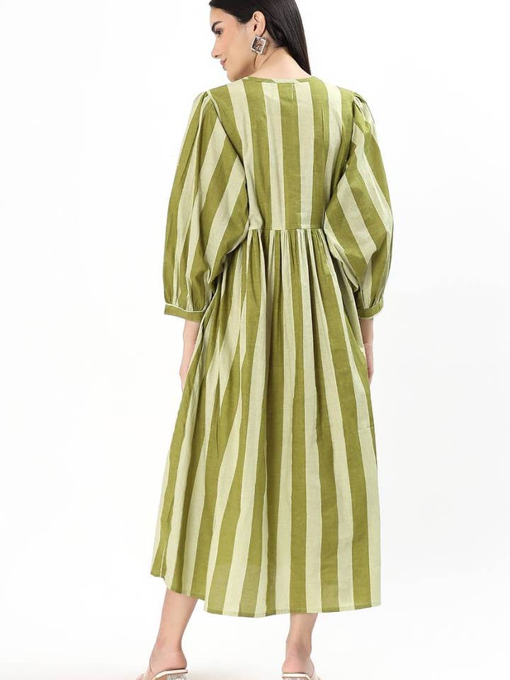 Hi Handmade - Wholesale Dress - Women's - Dia Midi Dress - Olive Ribbon3