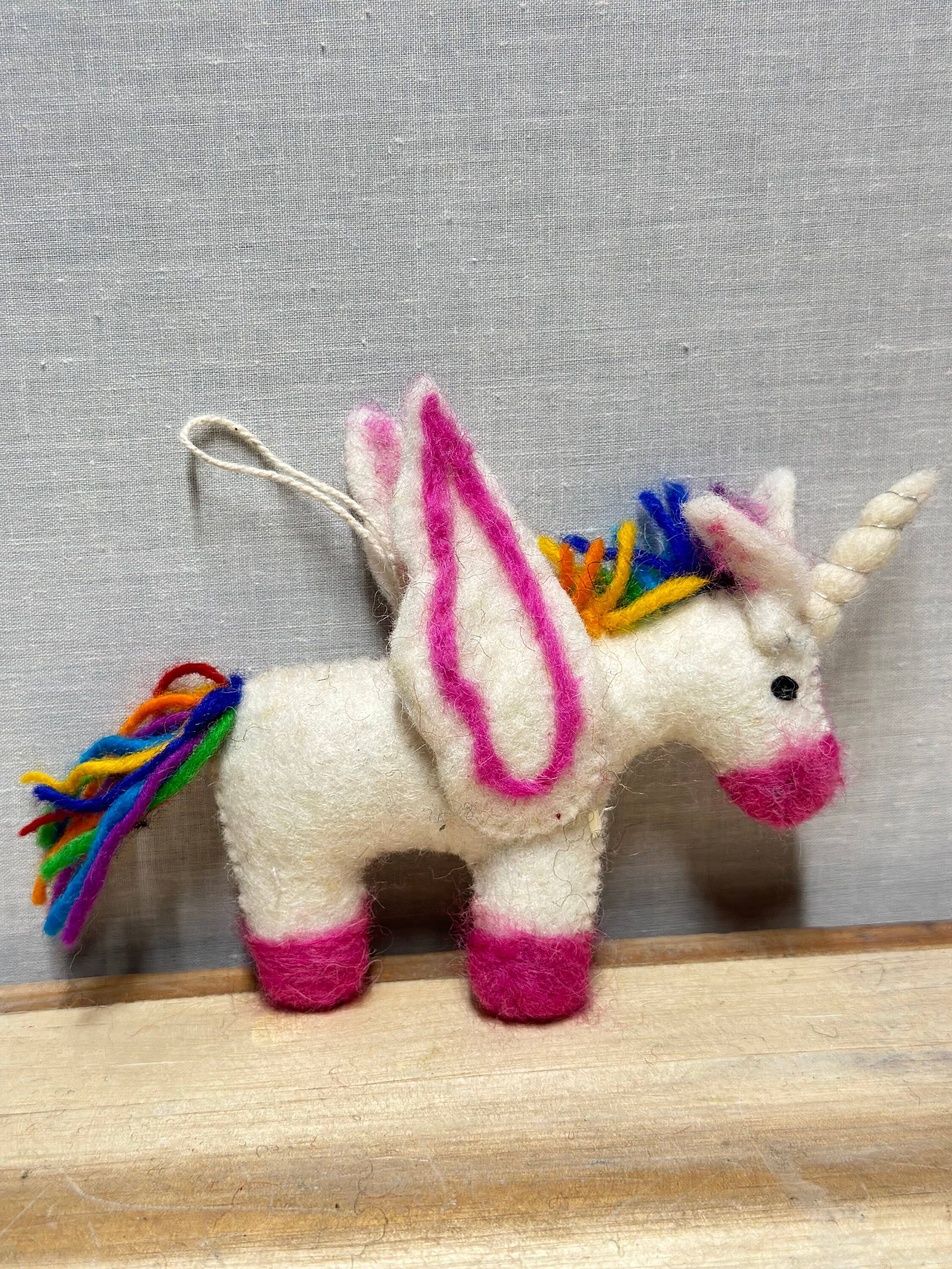 Funky Yak Ltd - Wholesale Ornament - Handmade Felt Unicorn Year-round Decoration2