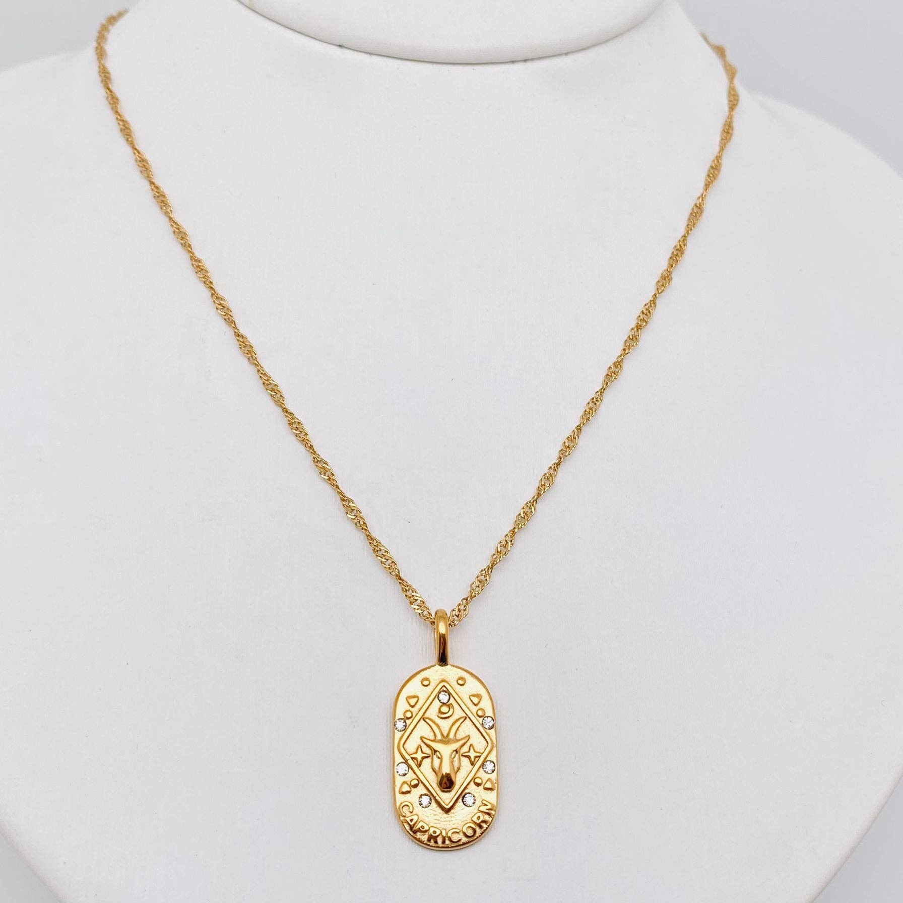 Mio Queena - Wholesale Pendant/Charm Necklace - Zodiac Design 18K Gold Plated 12 Constellation Necklace -FGS6