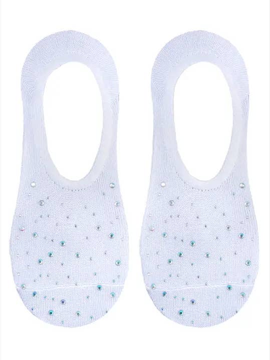 No-Show Liner Socks w/ Crystal Jewel Embellishments - Lilac for wholesale by Living Royal