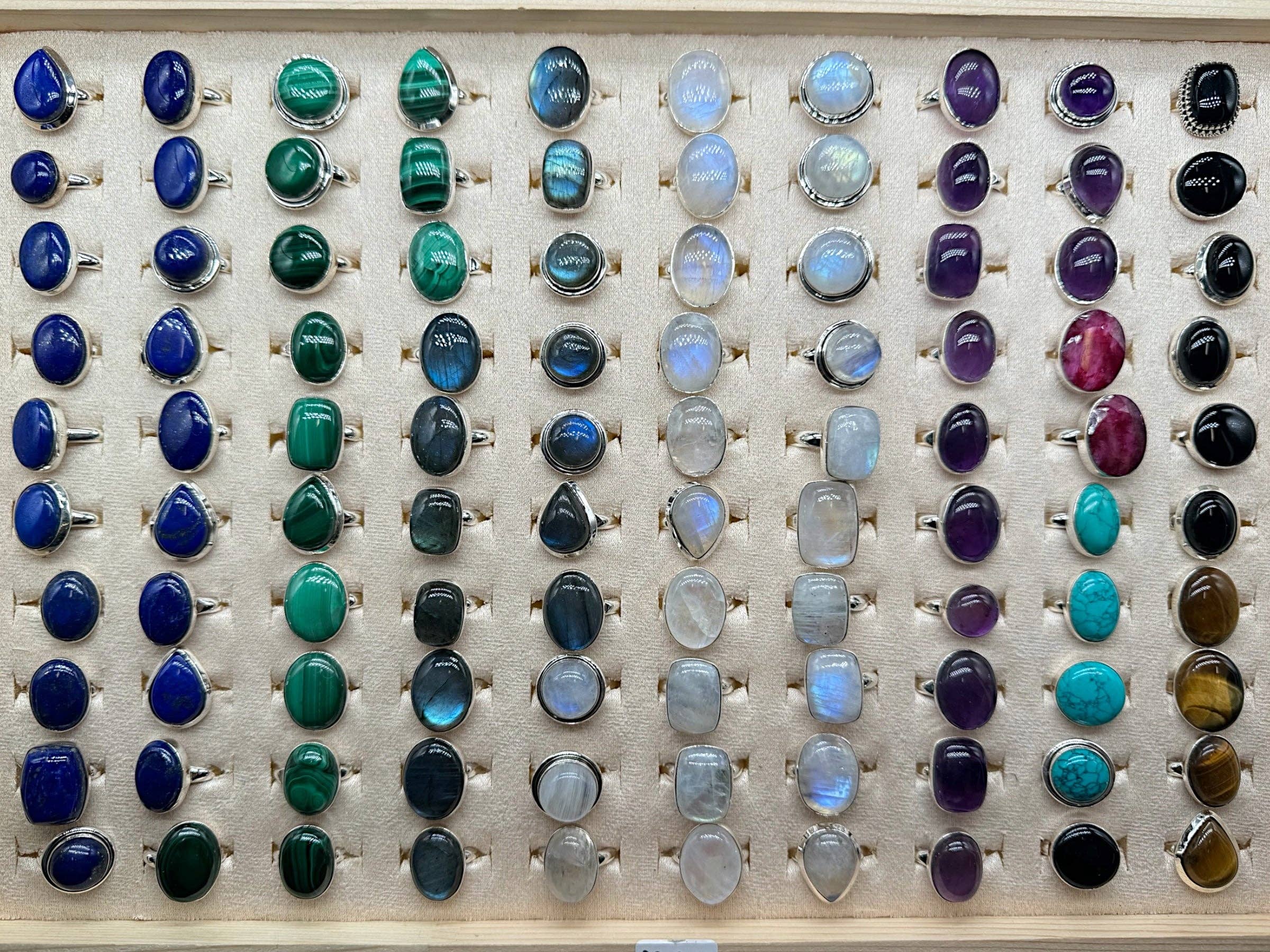 Foliesbijoux - Wholesale Cocktail/Statement Ring - Adjustable ring 925 Silver random model1