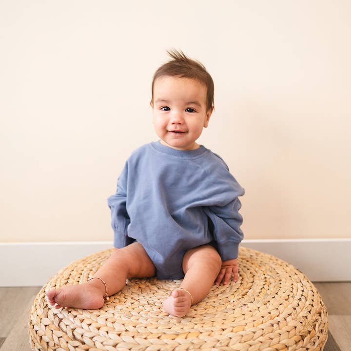 Oversized Cozy Romper - Dreamy Blue for wholesale by Addie Joy company