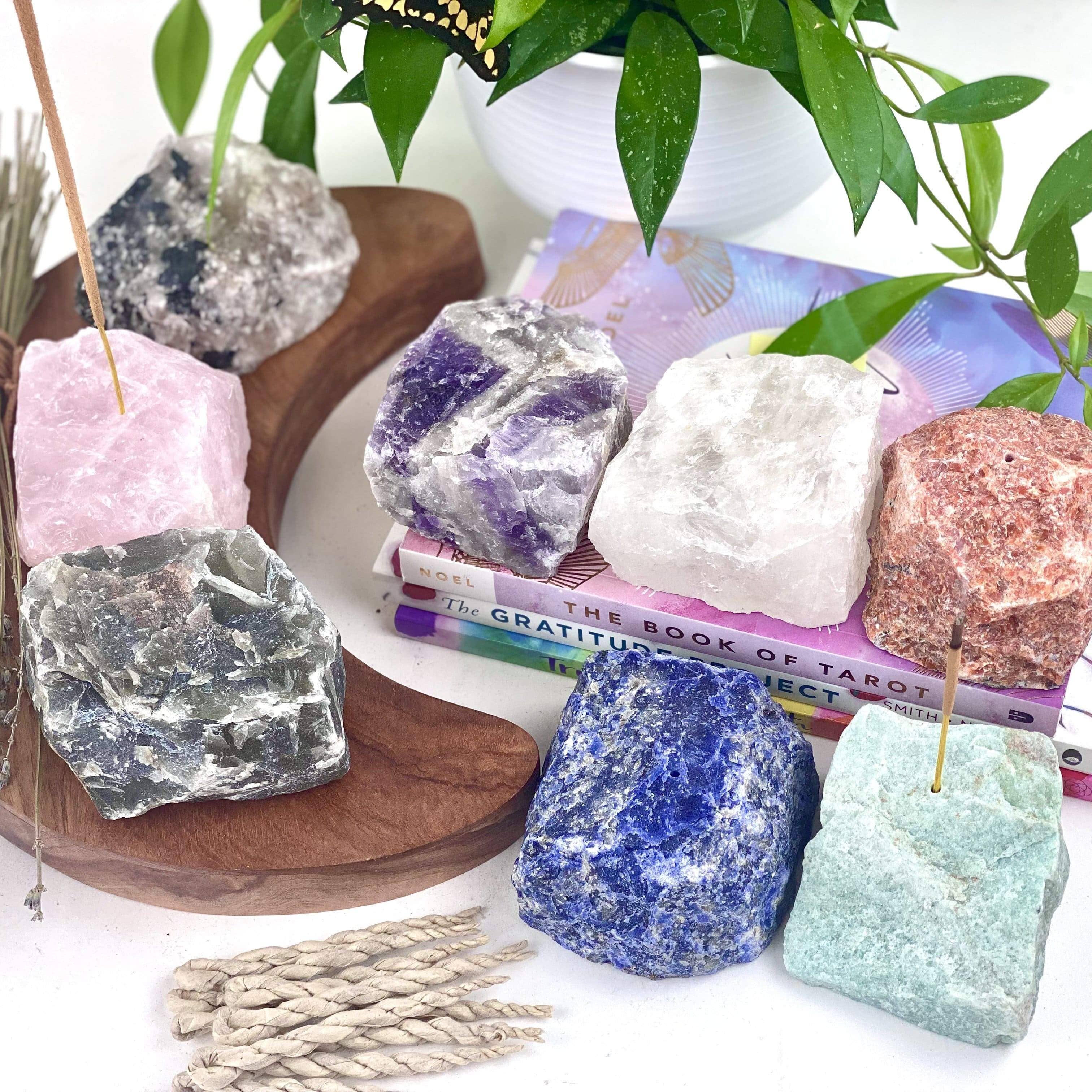 Rock Paradise - Venta al por mayor Portainciensos - Quemador de Incienso de Cristal en Piedra Bruta - Soporte para Incienso8