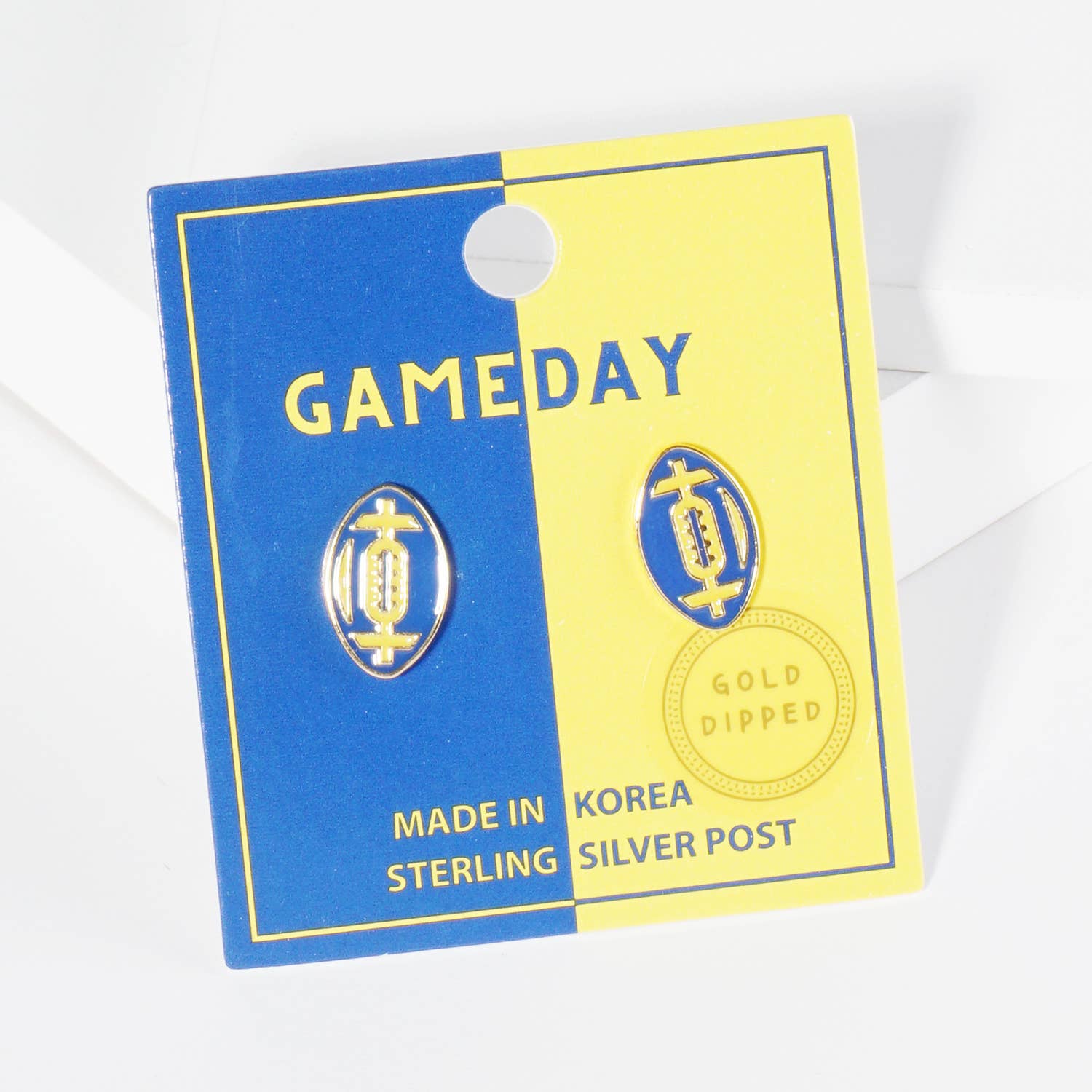 Lou & Co - Wholesale Stud/Post Earrings - Enamel Football Stud Earrings15