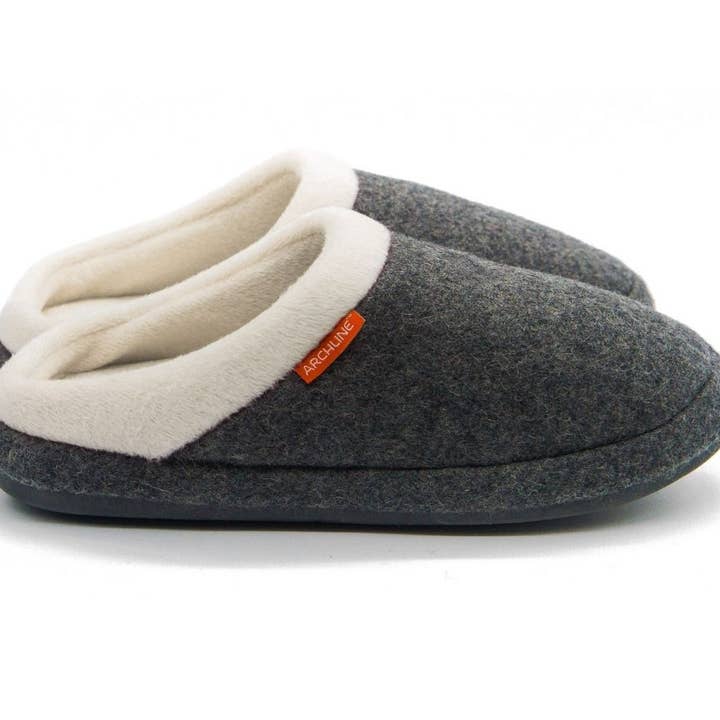 Archline Orthotic Slippers Slip-On (Grey Marl) for wholesale by Shoe Shoe Products Australia