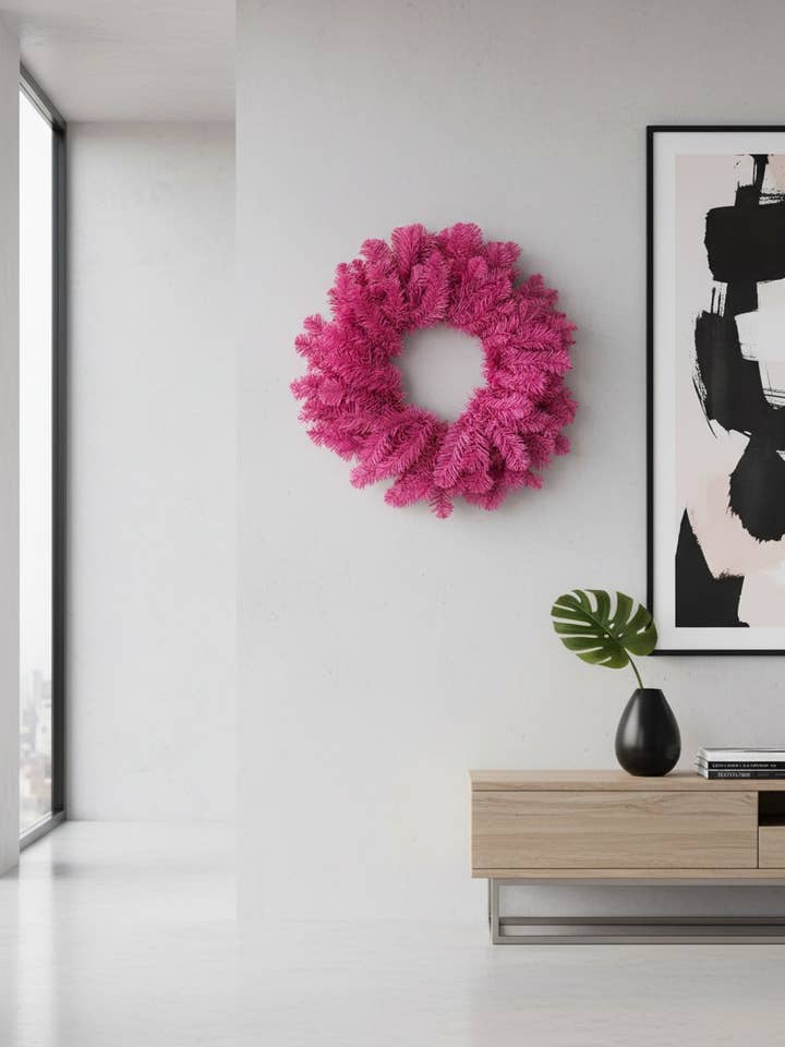 24 inch Wreath Pink
 for wholesale by Perfect Holiday