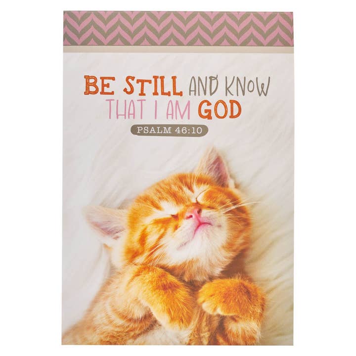 Notepad White Kitten Be Still & Know Ps. 46:10 for wholesale by Christian Art Gifts