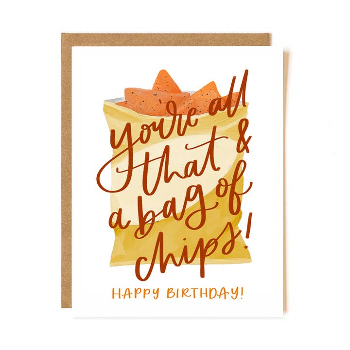 Birthday Chips Greeting Card for wholesale by 1canoe2 | One Canoe Two Paper Co.