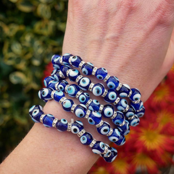 The Healing Sanctuary - Wholesale Beaded Bracelet - Evil Eye Beaded Bracelet 8mm
