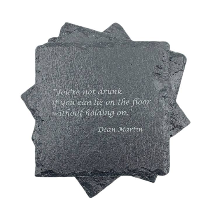 Dessous de Verre en Ardoise Citations du Rat Pack - Gravé pour la vente par Killorglin Creations