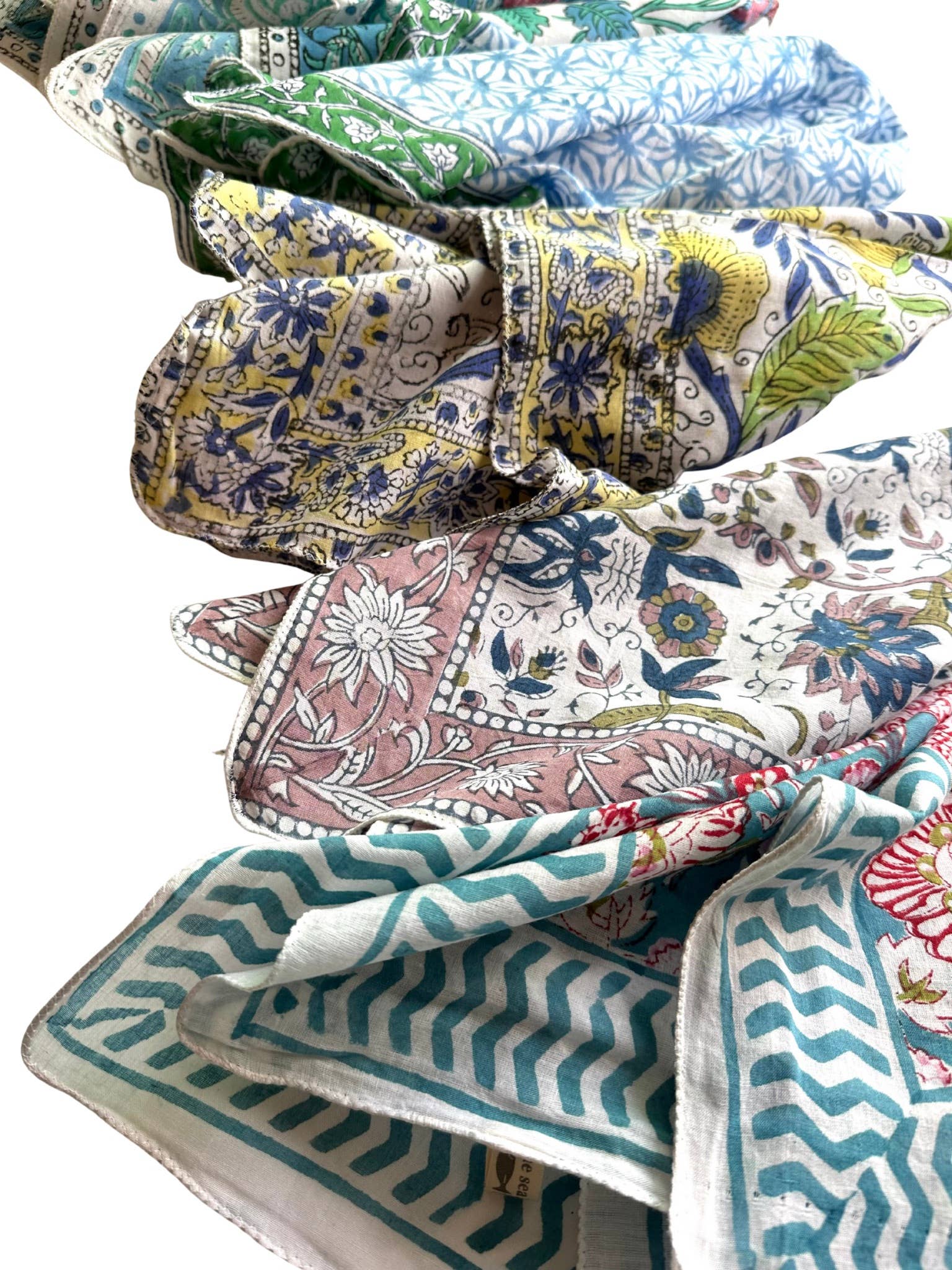 By The Sea Organics - Wholesale Bandana - Women's - BLOCK PRINT BANDANAS - JAIPUR MARKET COLLECTION1