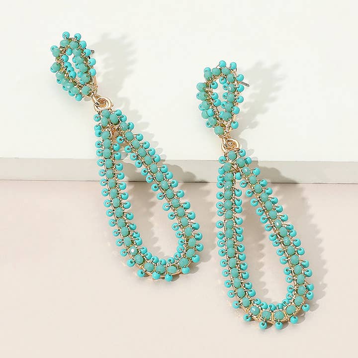 Sensibling Corp. - Wholesale Dangle Earrings - Seed Beaded Long Teardrop Dangle Earrings
2