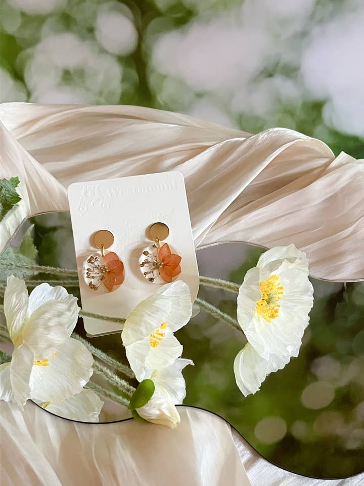 Autumn Golden Earrings-Gift From Gardens 005 for wholesale by Westmount Art UK