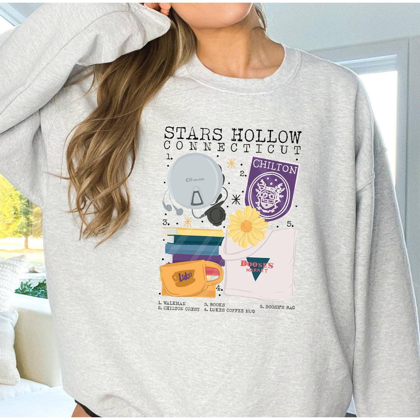 Ash Stars Hollow List Crewneck Sweatshirt - Gilmore Girls for wholesale on Faire1
