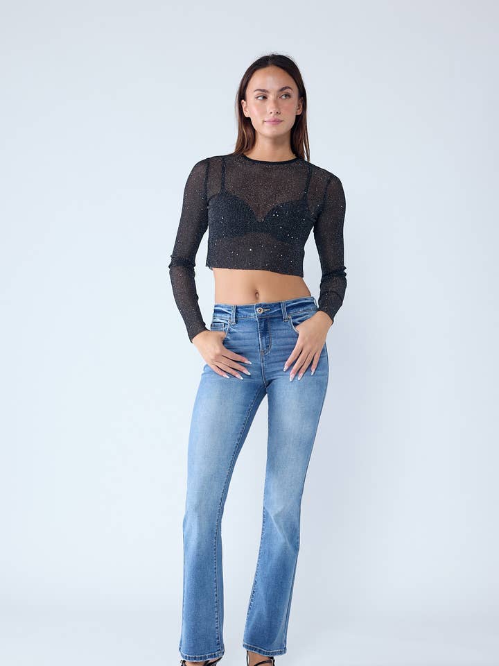 ÅBEN PAKKE High Rise Classic Bootcut Jeans WEP3577 for engroshandel hos ENJEAN