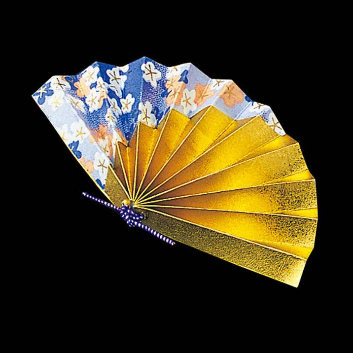 Amanogawa – Ventoinhas de papel por atacado – Leque de Celebração Azul Yuzen - Conjunto de 50 (Aprox. 9cm)0