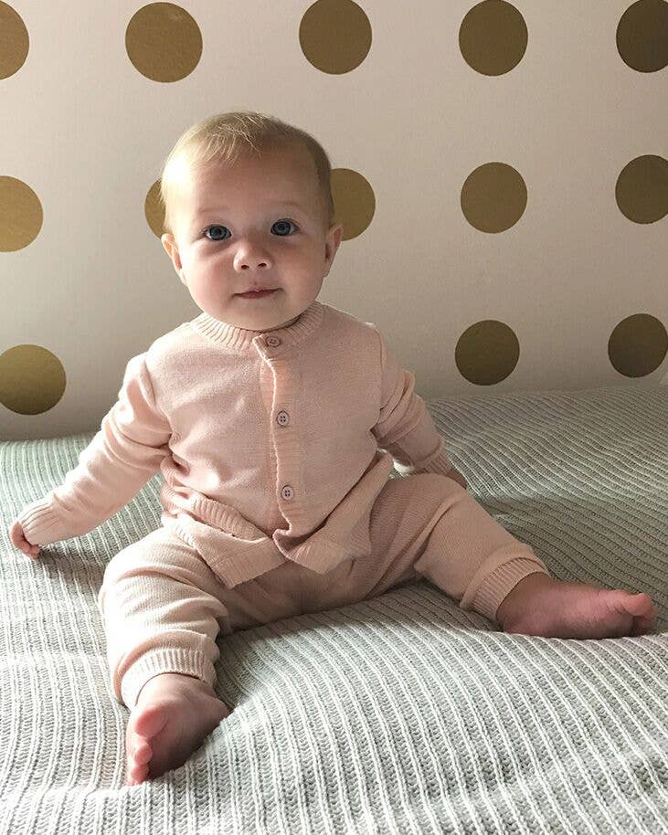 Viverano Organics - Wholesale Cardigan - Baby - Milan Pastel Baby Button Cardigan Sweater (Organic Cotton)3