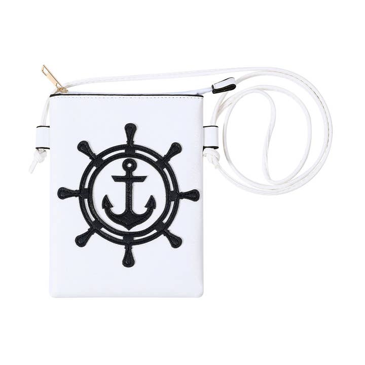 Cream - Lasergesneden schoudertas voor mobiele telefoon - Scheepsstuur voor wholesale door Shine Mark Accessories