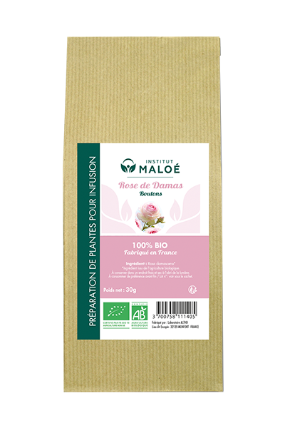 Institut Maloé – Chá de saúde/Detox por atacado – Planta de rosa orgânica (damascena) - 30 g0